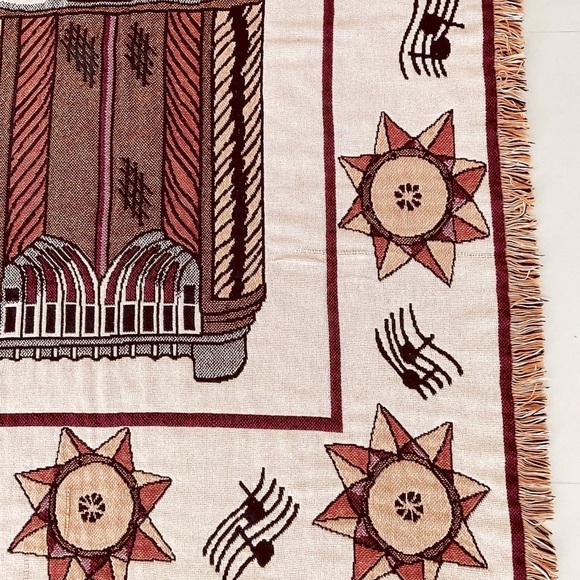 Beacon Blanket Juke Box Reversible The Blanket Brand Vtg 100% Cotton - Picture 6 of 13